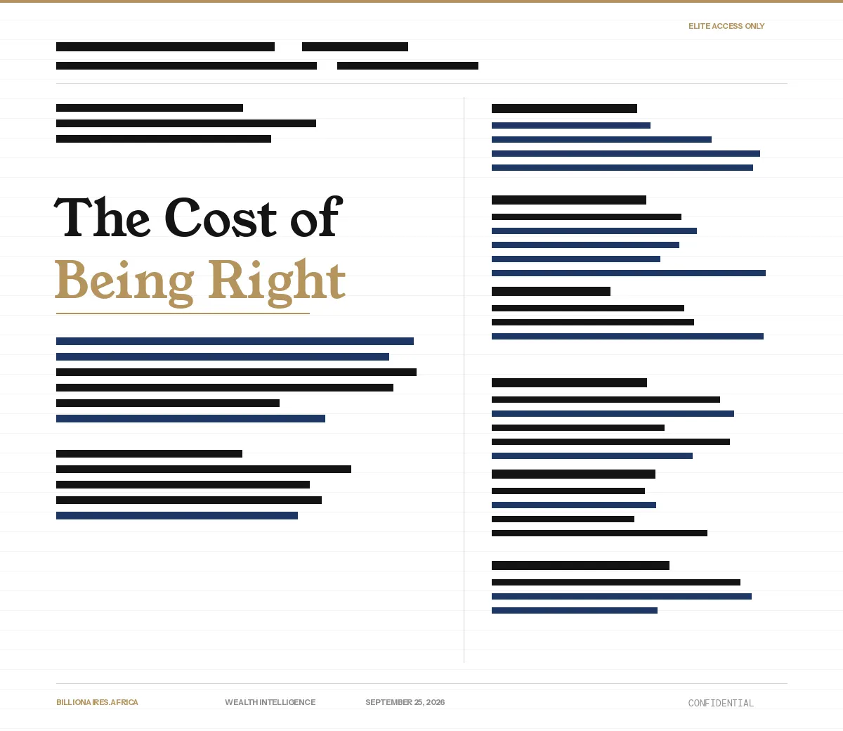 Wealth Intelligence: The Cost of Being Right — Strive Masiyiwa Escaped a Market That Undervalued Him, and the New One Marked Him Down 31% in Four Months