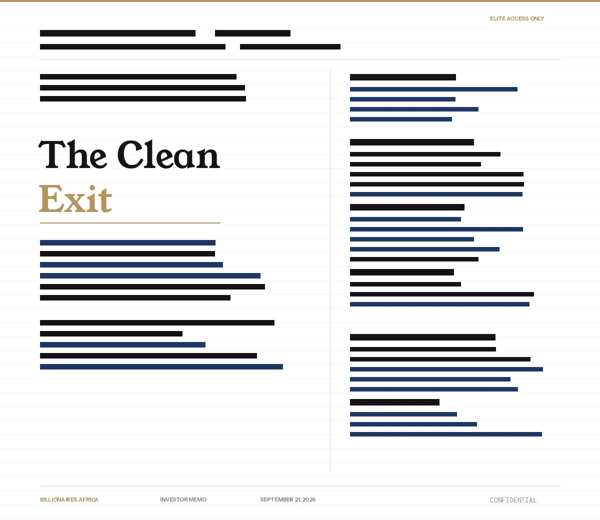 Investor Memo: The Clean Exit — Why Saki Macozoma Sold His Entire Manganese Business to Exxaro for R11.7 Billion and Kept Everything Else