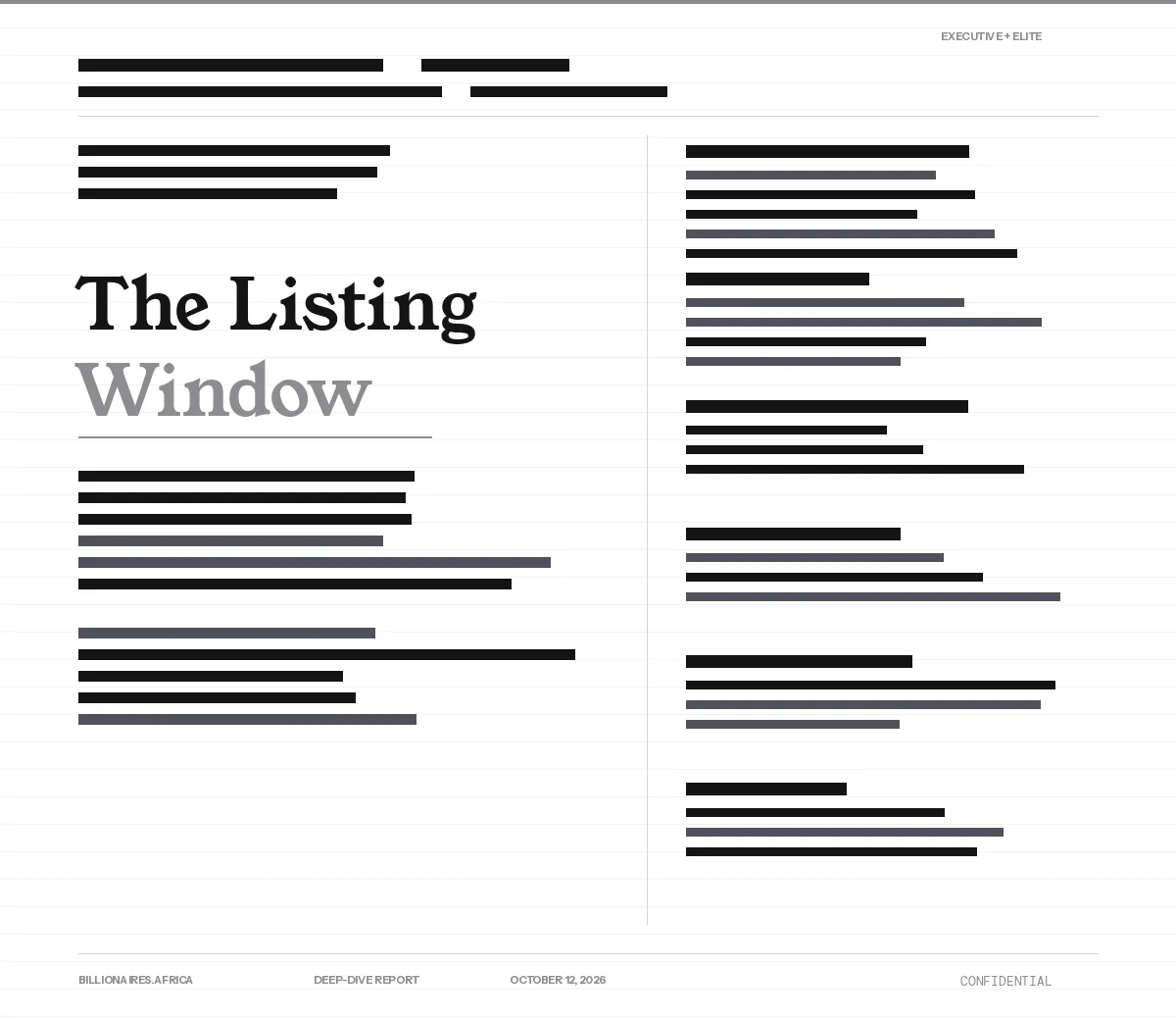 Deep-Dive Report: The Listing Window — Five African-Facing IPOs in One Month, and Why Day Ninety Matters More Than Day One