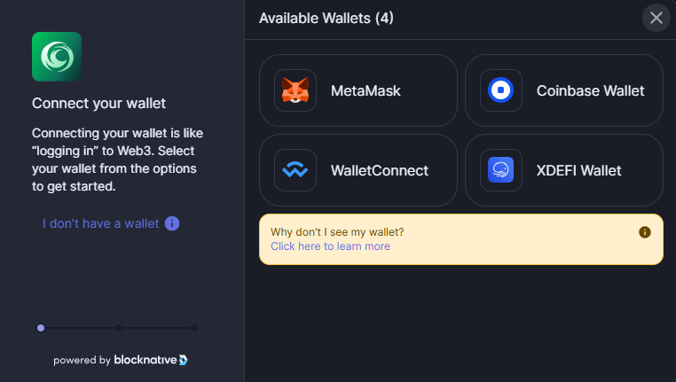Connect your Wallet on TeleSwap