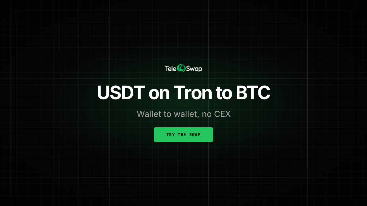 Swap USDT on Tron to Native BTC: Step-by-Step Guide, No CEX
