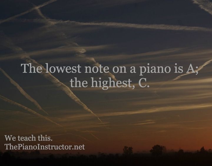 The lowest note (A) and highest note (C)