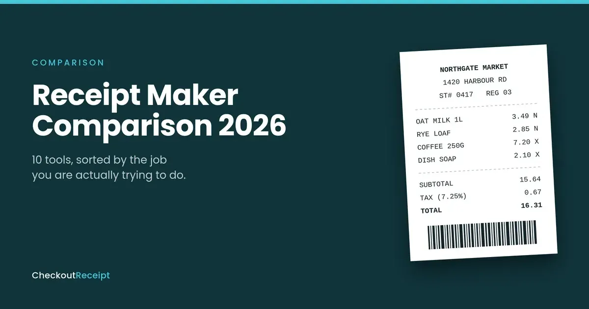 Receipt Maker Comparison 2026: 10 Tools, and the Job Each One Is Built For