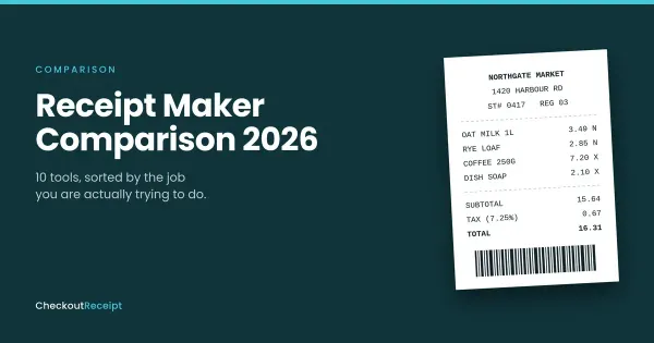 Receipt Maker Comparison 2026: 10 Tools, and the Job Each One Is Built For