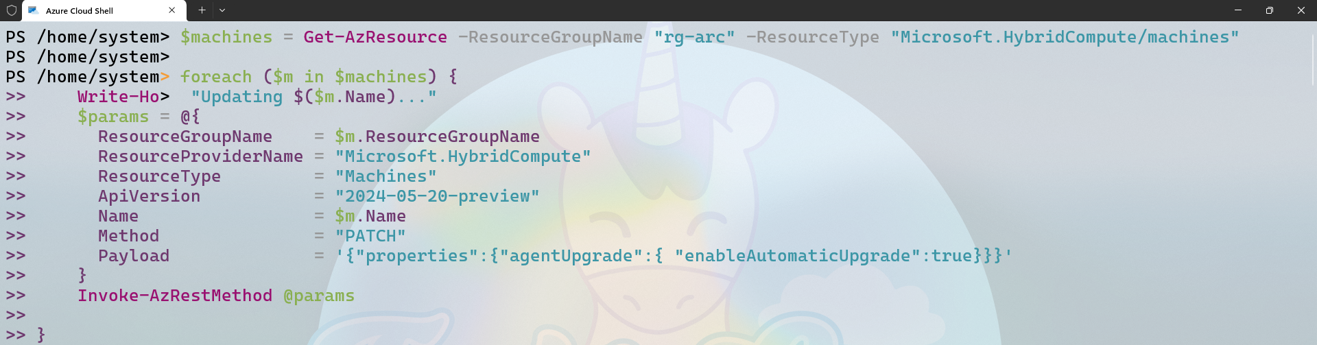 Enable on all servers in a resource group