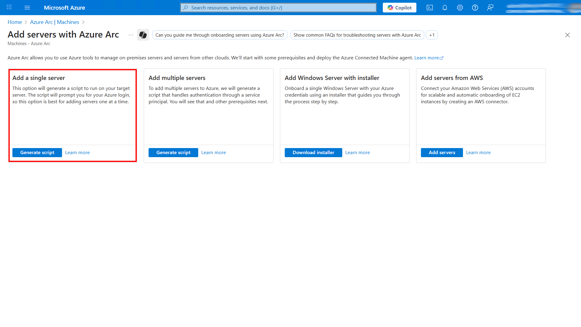 Azure Portal Azure Arc