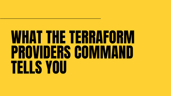 What the terraform providers command tells you