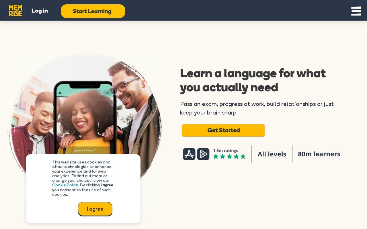 memrise.com homepage