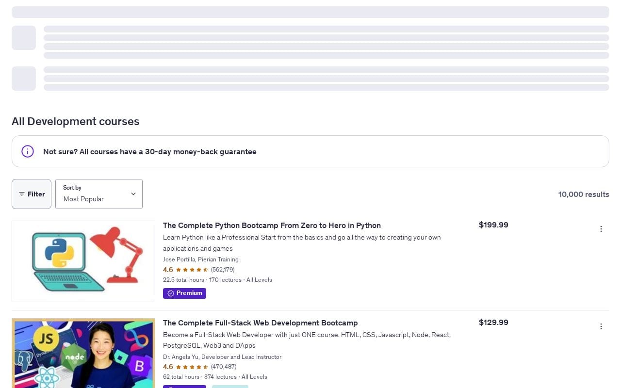 udemy.com development page