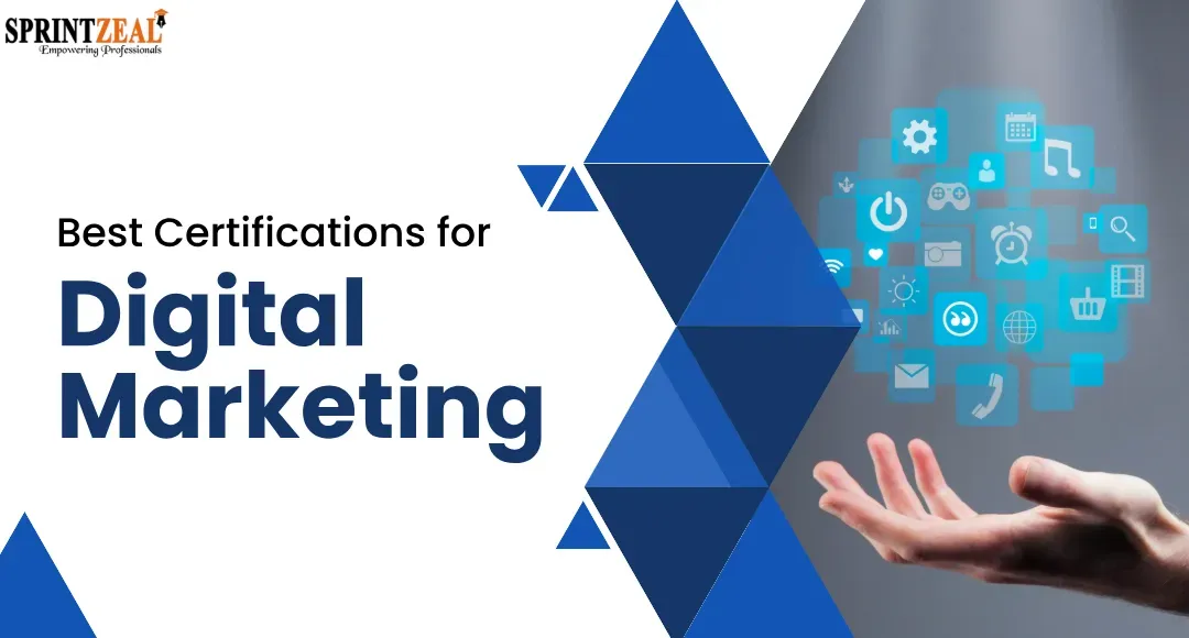 Guide showcasing the Best Digital Marketing Certifications in 2026 with top 18 certificate programs listed.