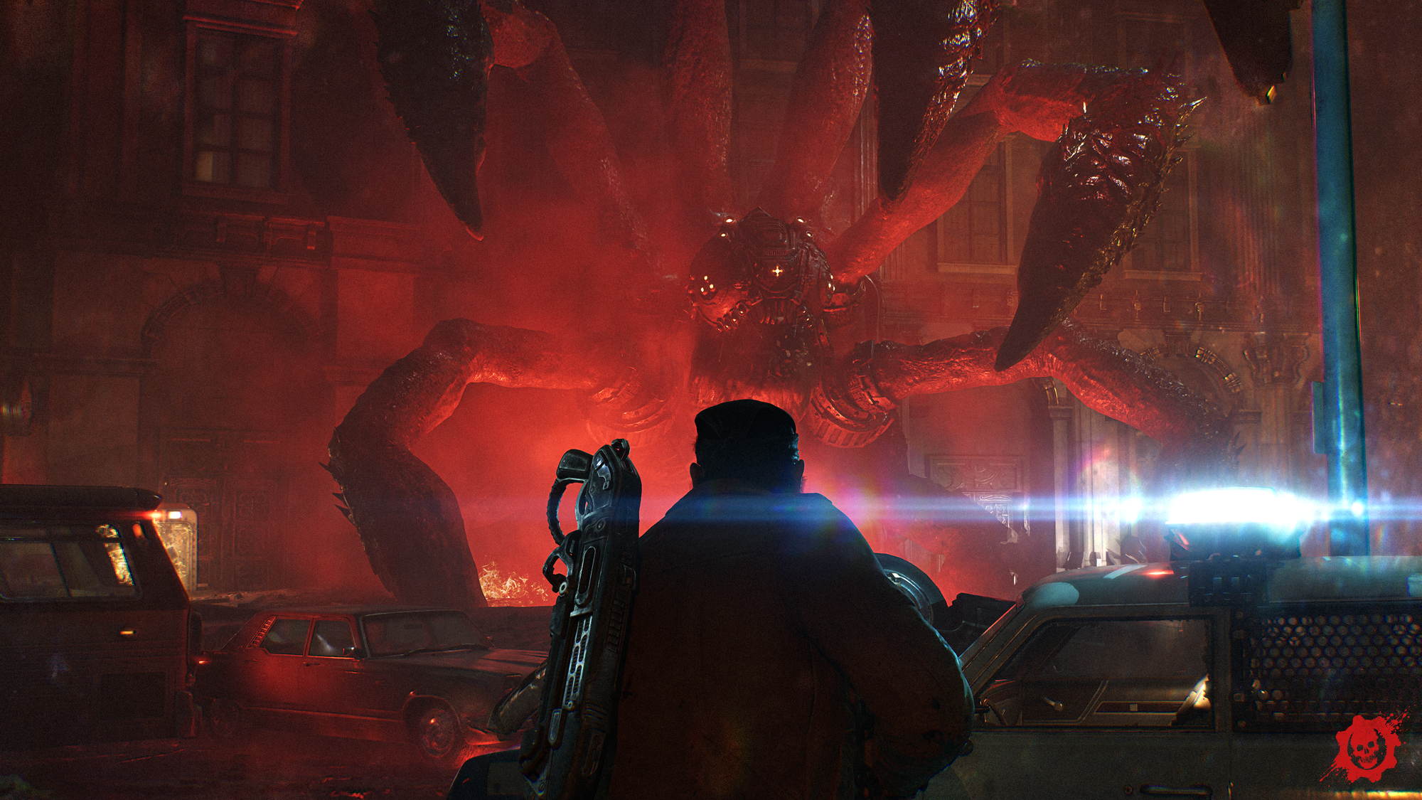 A Corpser in red light in Gears of War: E-Day