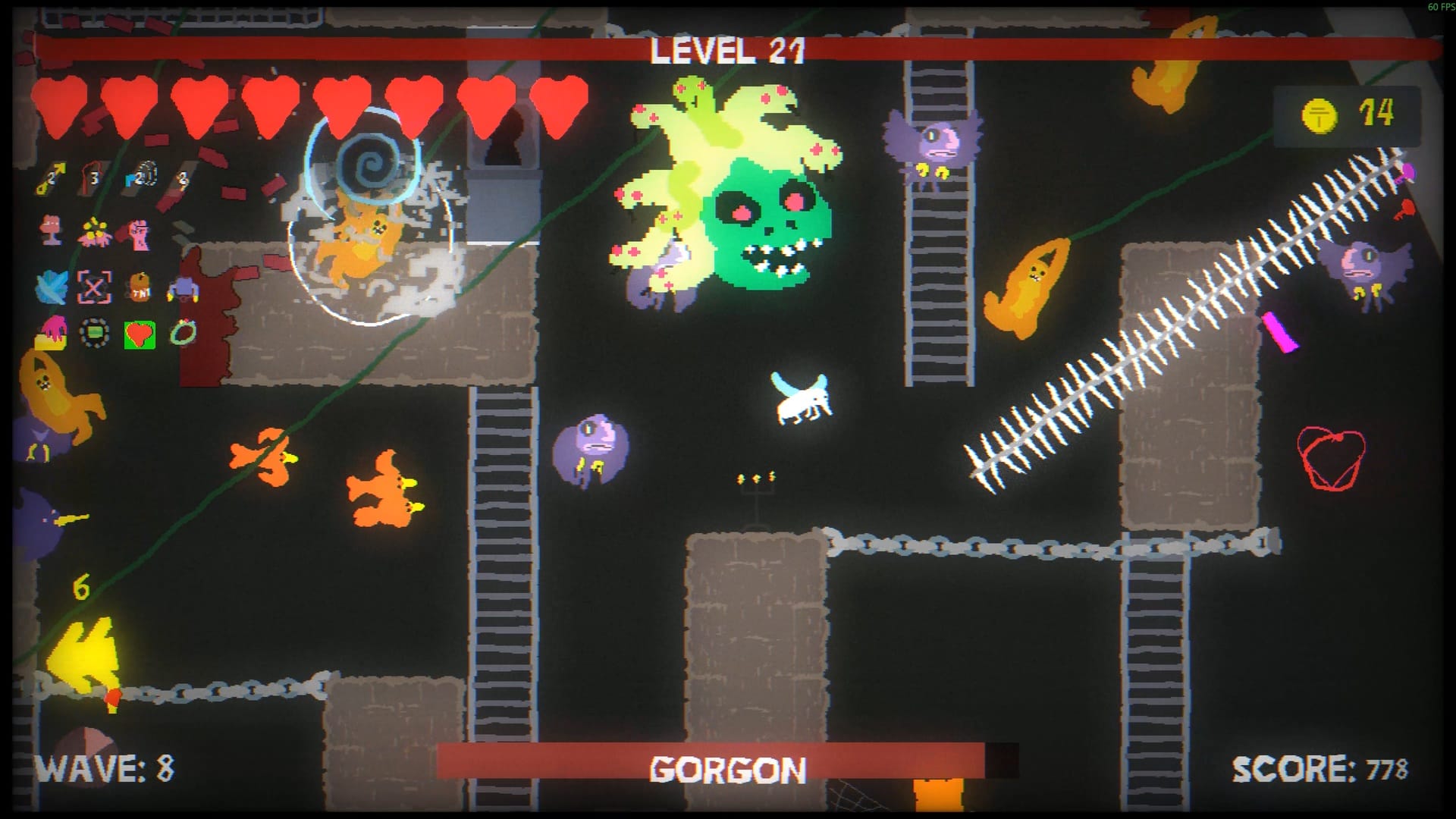 Weird monsters roaming around a dungeon.
