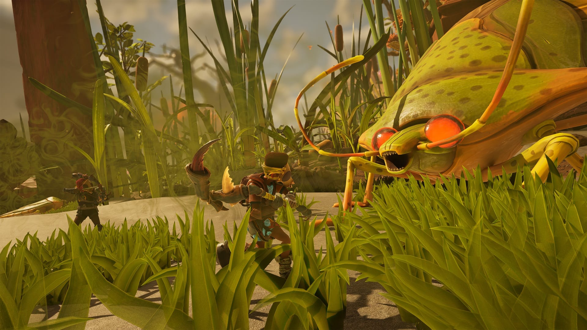 A large green bug in Grounded 2