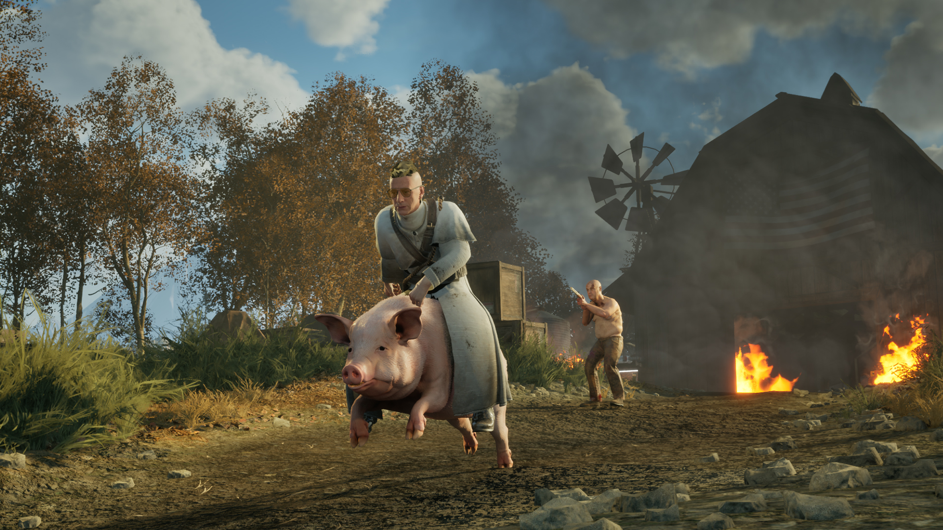 A cultist riding a pig in Join Us
