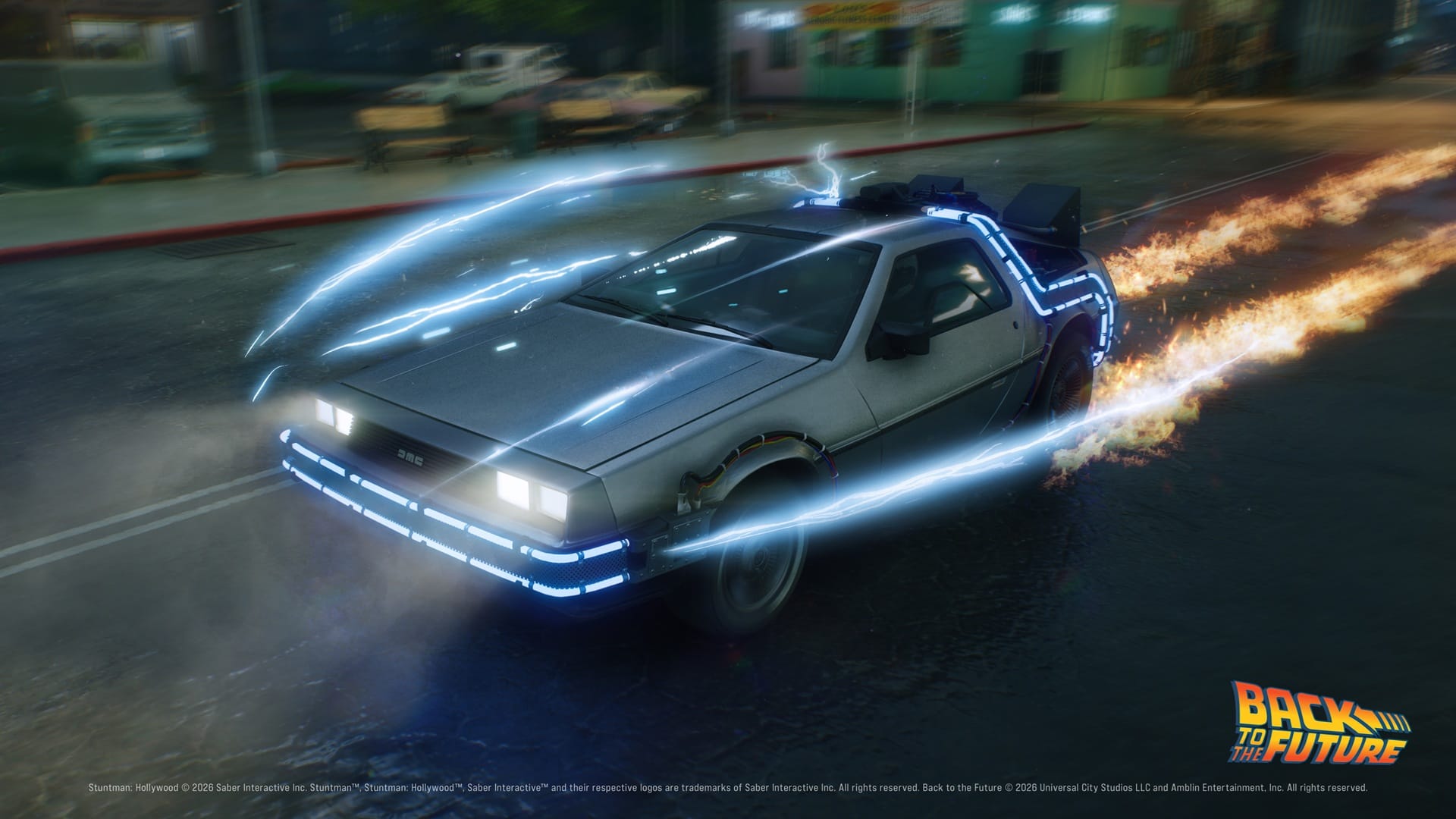 The DeLorean from Back to the Future in Stuntman: Hollywood