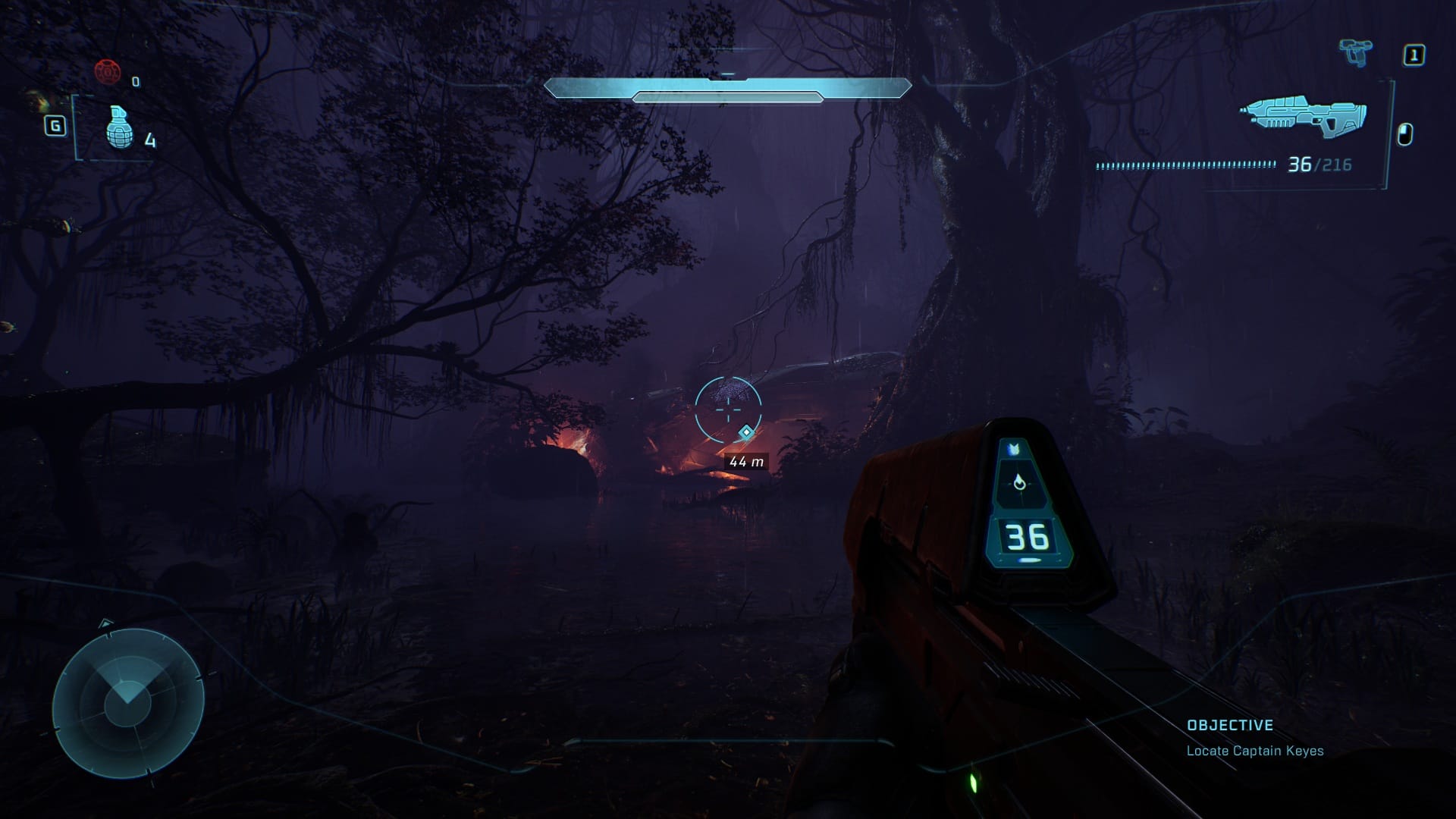 A crashed Pelican dropship in 343 Guilty Spark