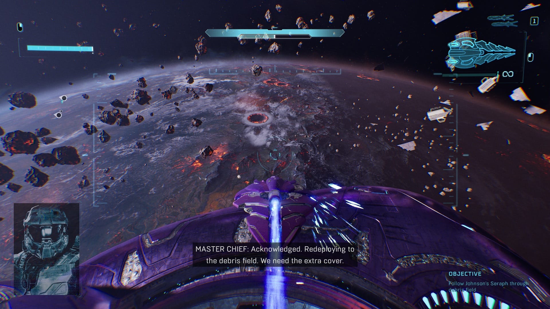 A Seraph ship in space in Operation: Meteorite