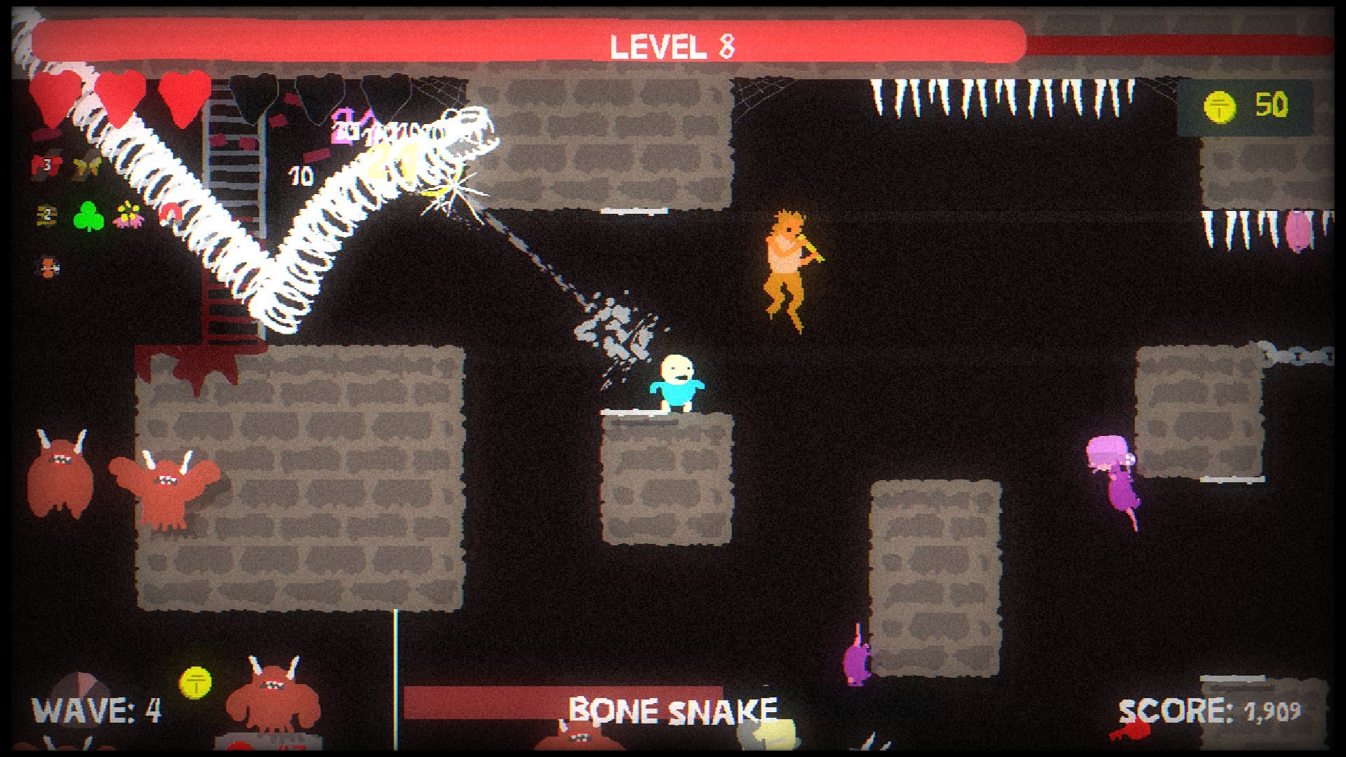 A Bone Snake boss in Blood Dungeon