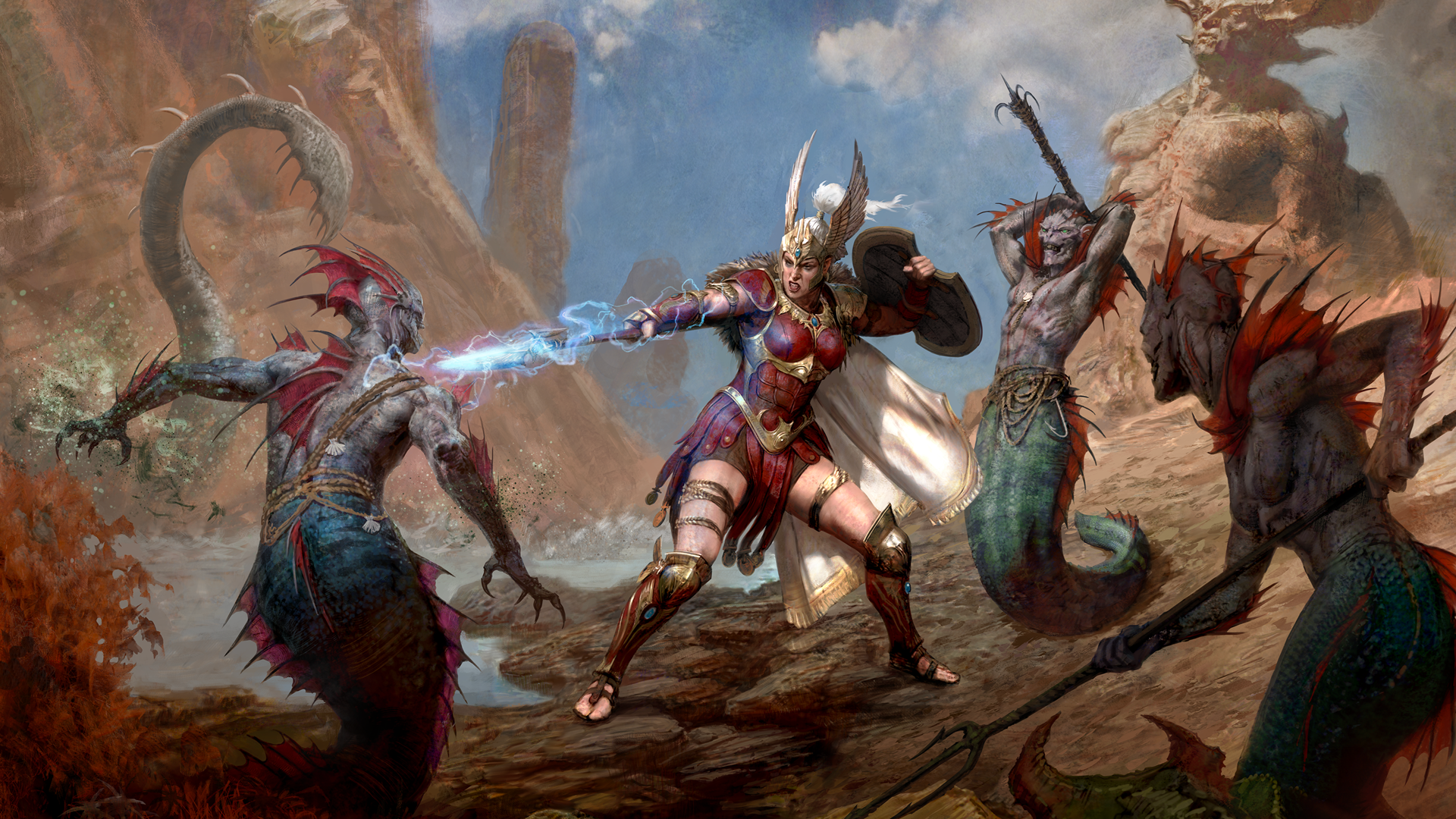 Key art for the Amazon class coming to Diablo 4