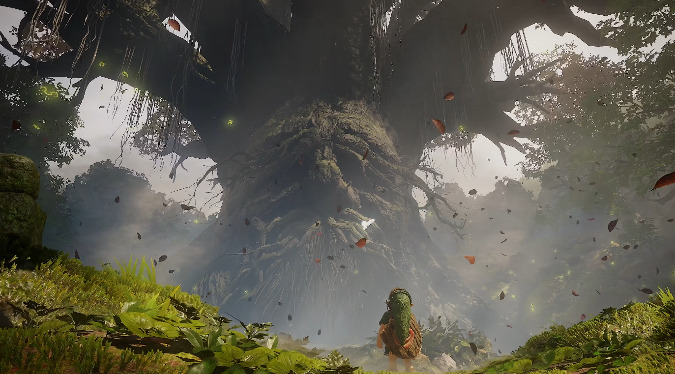 Link looking at the Great Deku Tree in The Legend of Zelda: Ocarina of Time remake