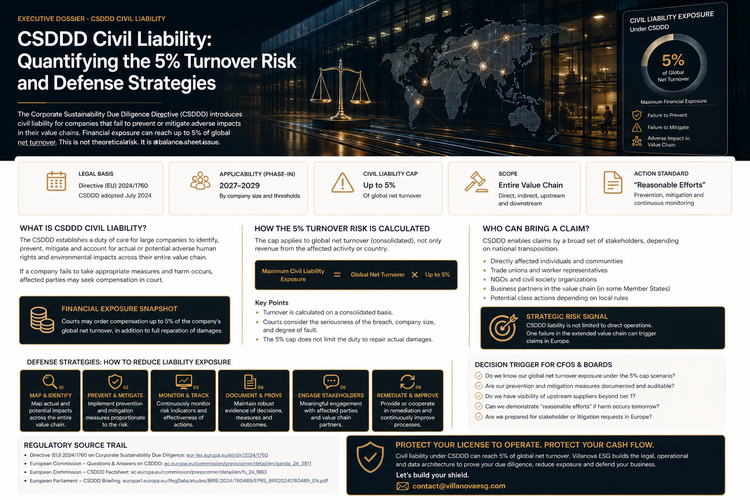 CSDDD Civil Liability: From 5% Turnover Exposure to the New 3% Sanctions Cap