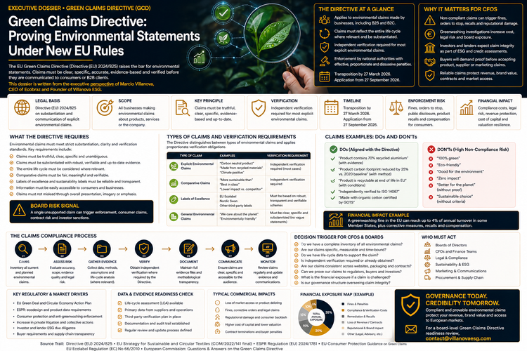 Green Claims Risk: Proving Environmental Statements Under New EU Rules
