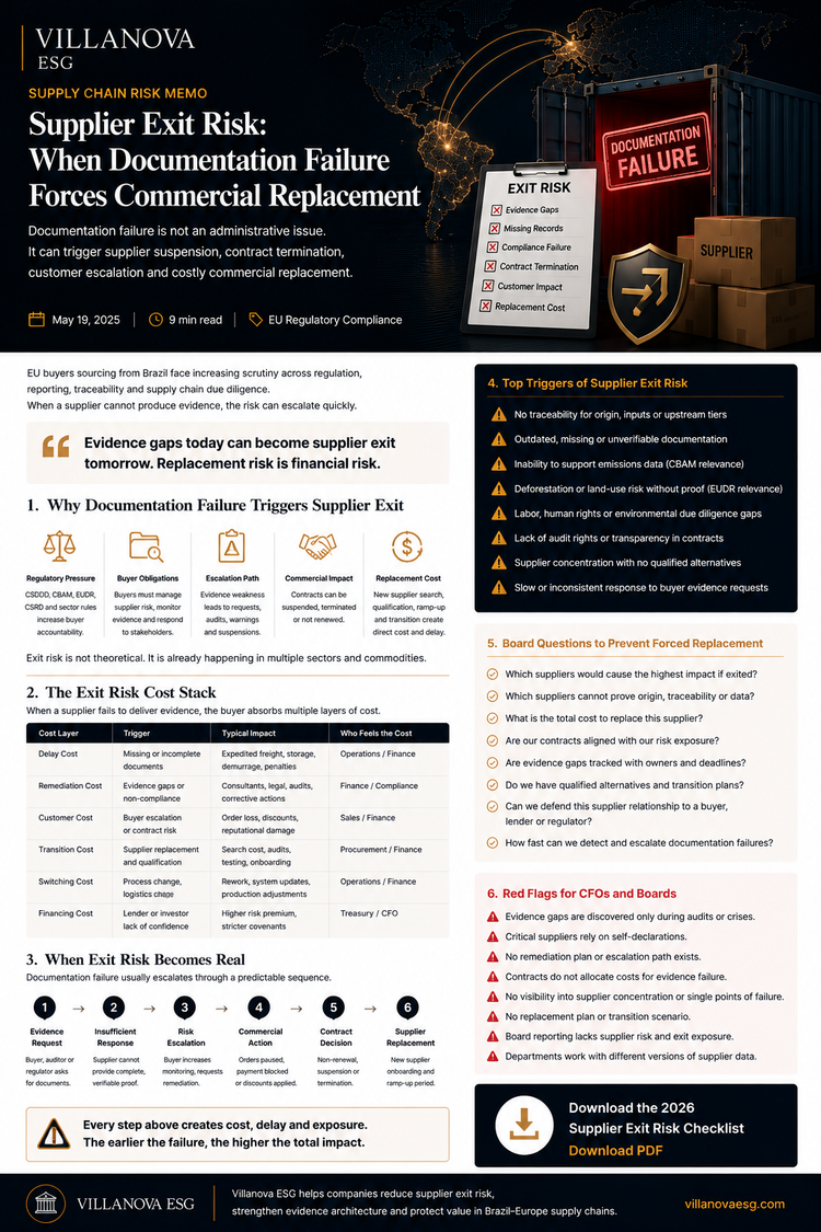 Supplier Exit Risk: When Documentation Failure Forces Commercial Replacement