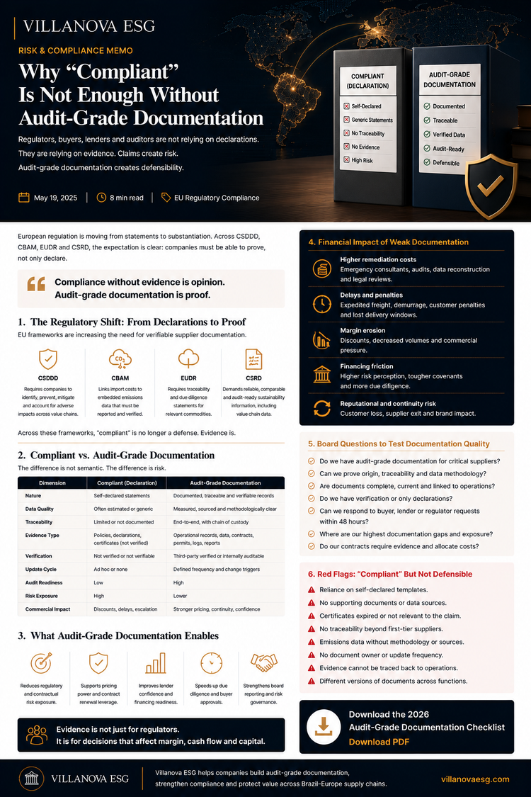 Why “Compliant” Is Not Enough Without Audit-Grade Documentation