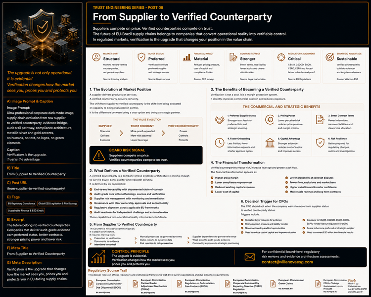 From Supplier to Verified Counterparty