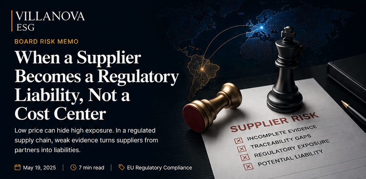 When a Supplier Becomes a Regulatory Liability, Not a Cost Center
