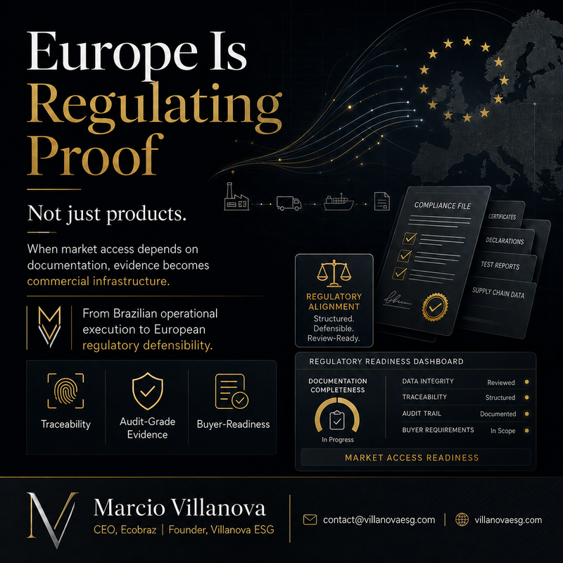 When Europe Regulates Proof, Market Access Becomes an Evidence Test