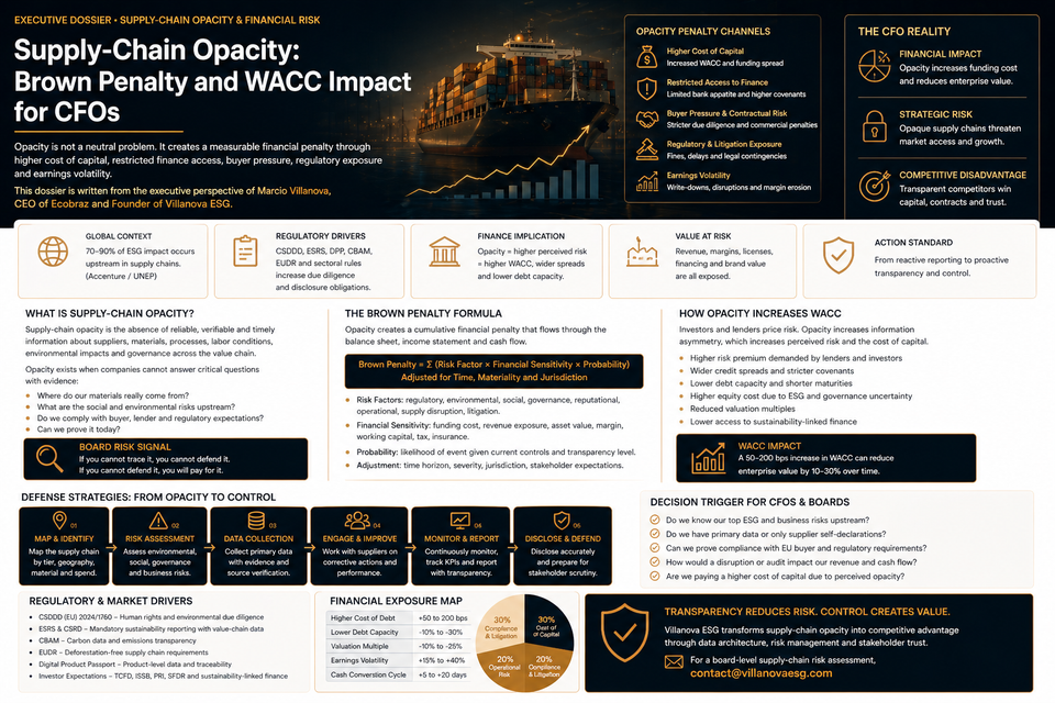 Supply-Chain Opacity: Brown Penalty and WACC Impact for CFOs