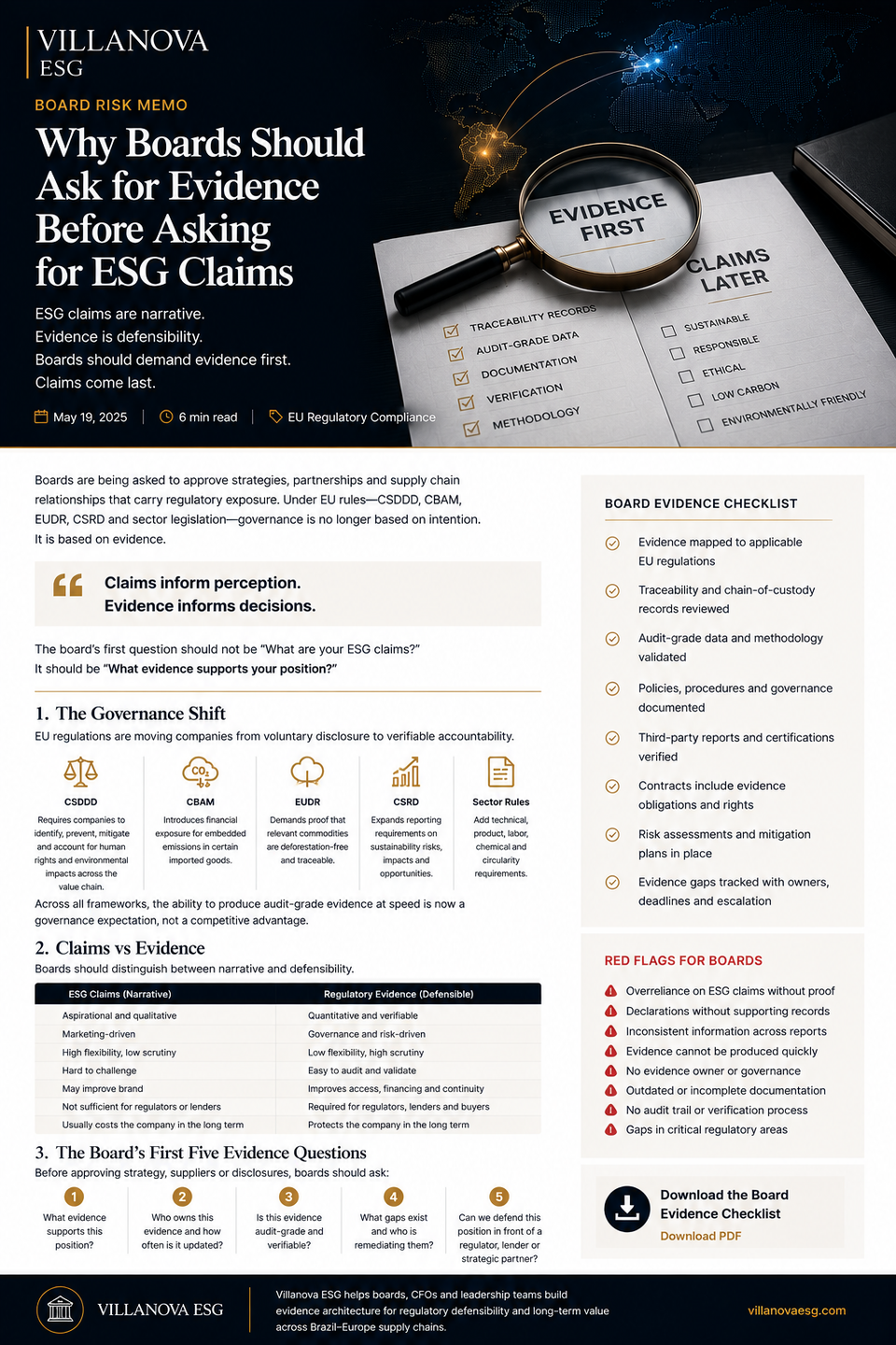 Why Boards Should Ask for Evidence Before Asking for ESG Claims