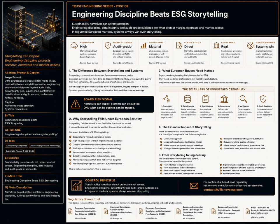Engineering Discipline Beats ESG Storytelling