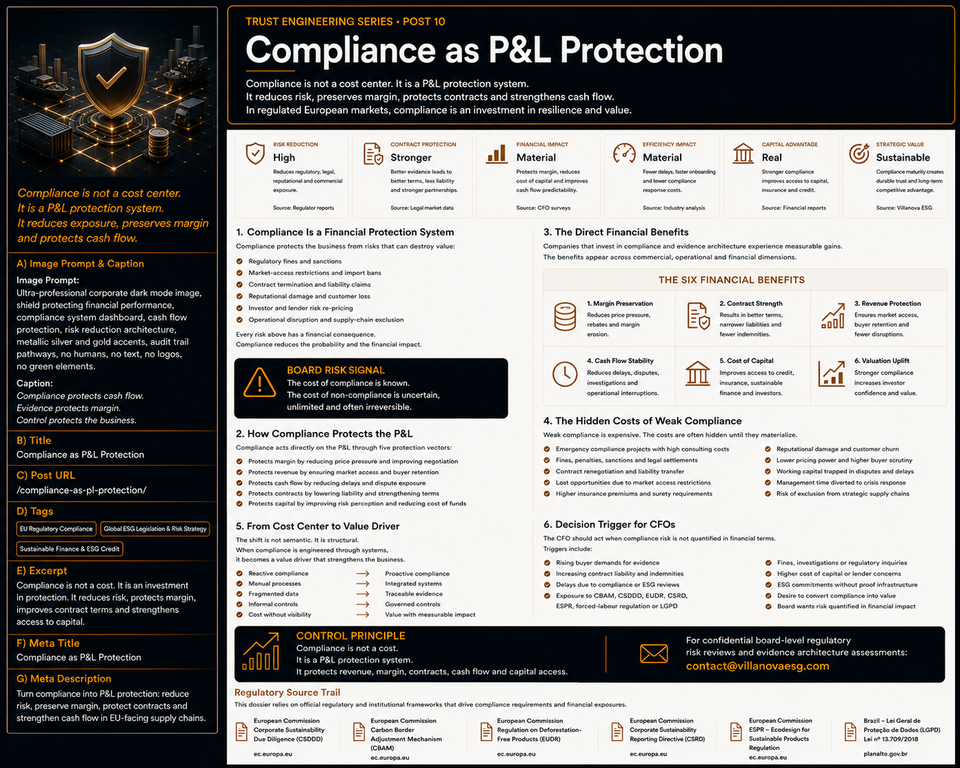 Compliance as P&L Protection