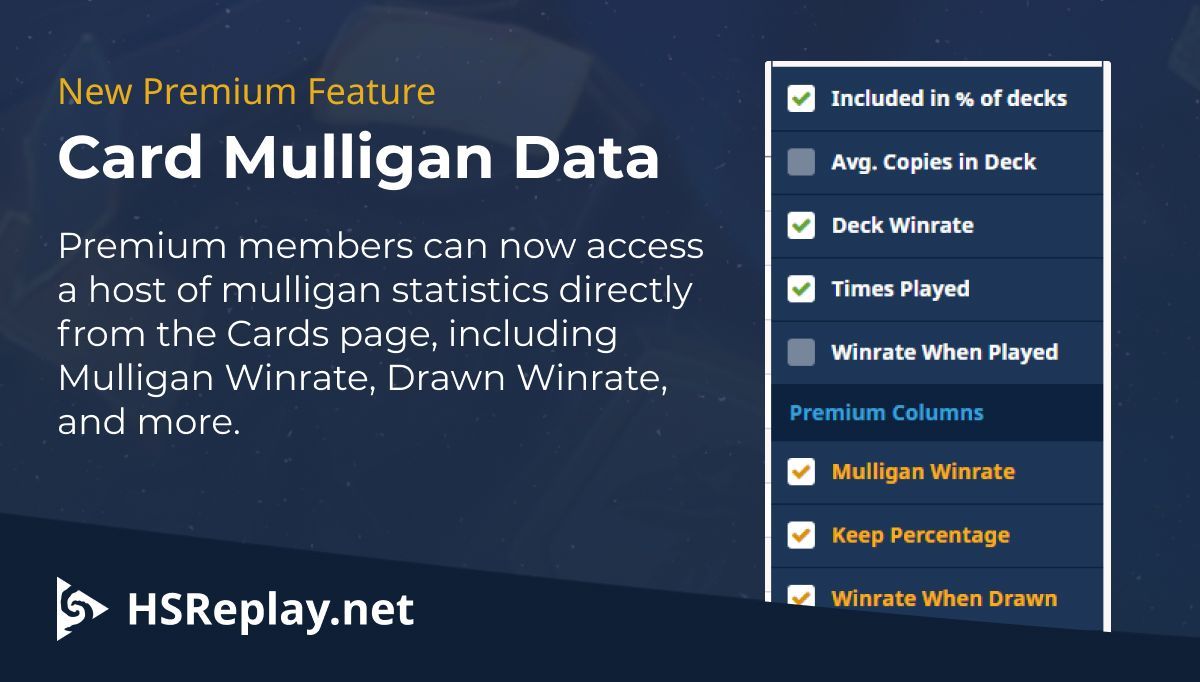 New Premium Feature – Card Mulligan Data