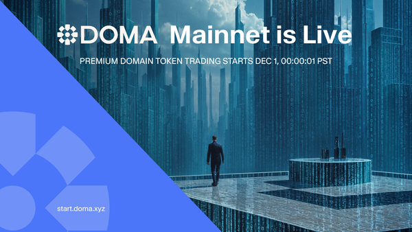 Doma Mainnet Is Live: 30 Million Domains Coming Onchain as Tokenized, Tradeable Assets