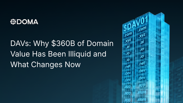DAVs: Why $360B of Domain Value Has Been Illiquid and What Changes Now