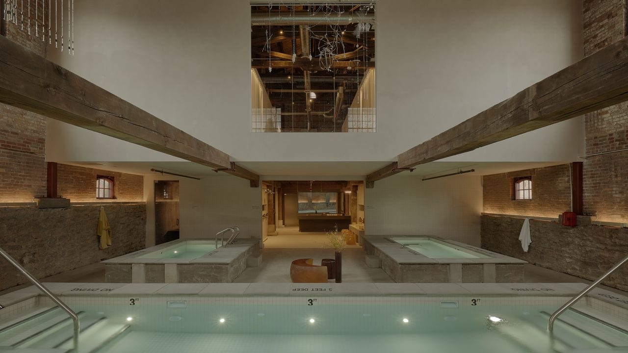 This Airy New Bathhouse is a Steam Dream in a Restored Hudson Factory