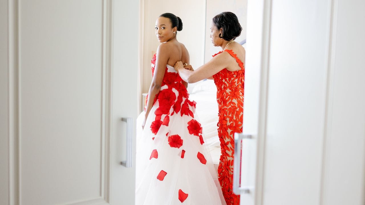 This Bride Decided to Wear the Flowers at Her Palm Beach Wedding