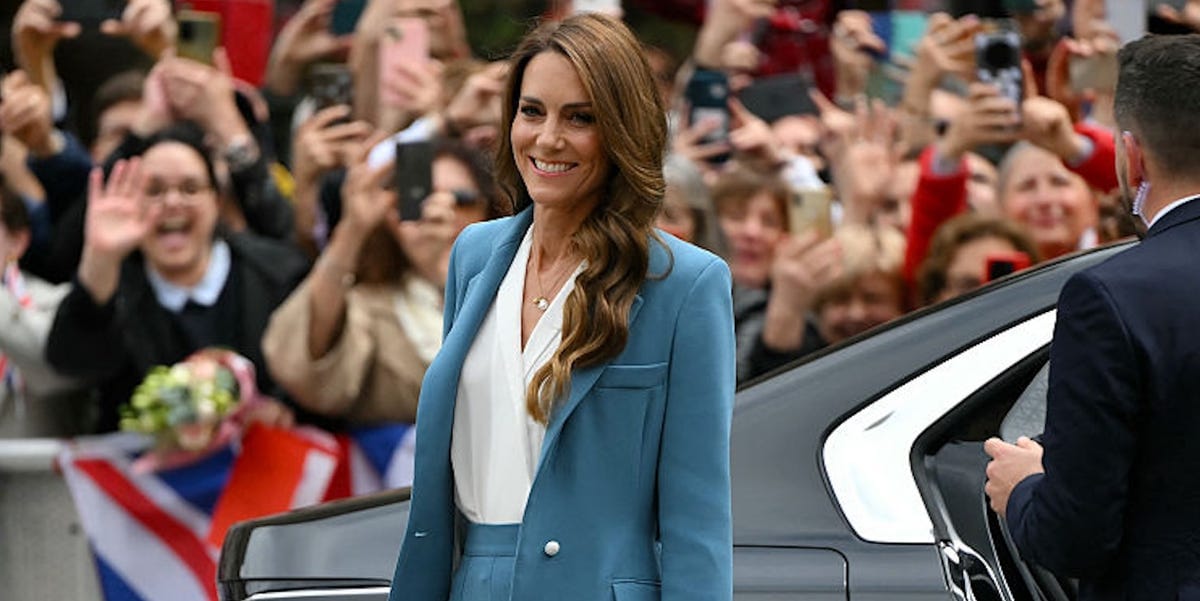 Princess Kate Arrives in Italy in a Rainbow of Blues