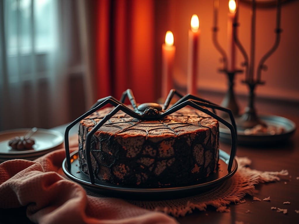 Get Scary With This Vegan Spooky Spider Crackle Cake!