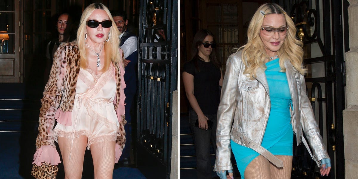 Madonna Embraces the Fashion of Her First <i><em>Confessions</em></i> Era With Some Colorful Paris Party Outfits