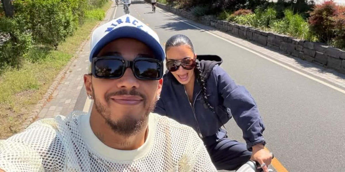 Kim Kardashian and Lewis Hamilton Go Instagram Official With a Sweet and Silly Summer Bike Ride