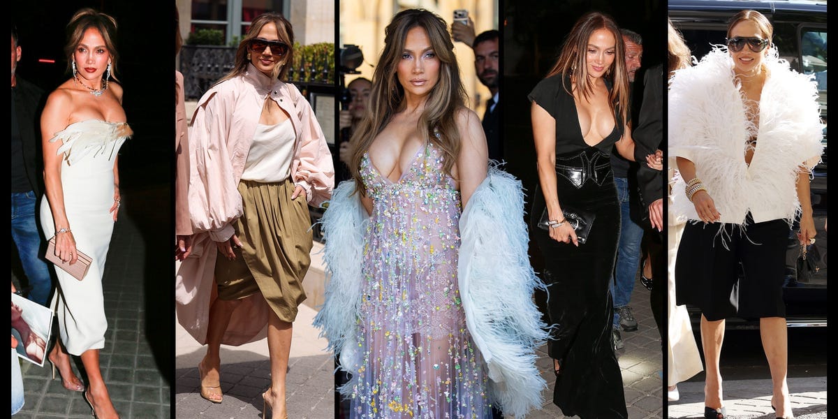 Jennifer Lopez’s Paris Couture Week Style Streak Is a Parade of Extravagance
