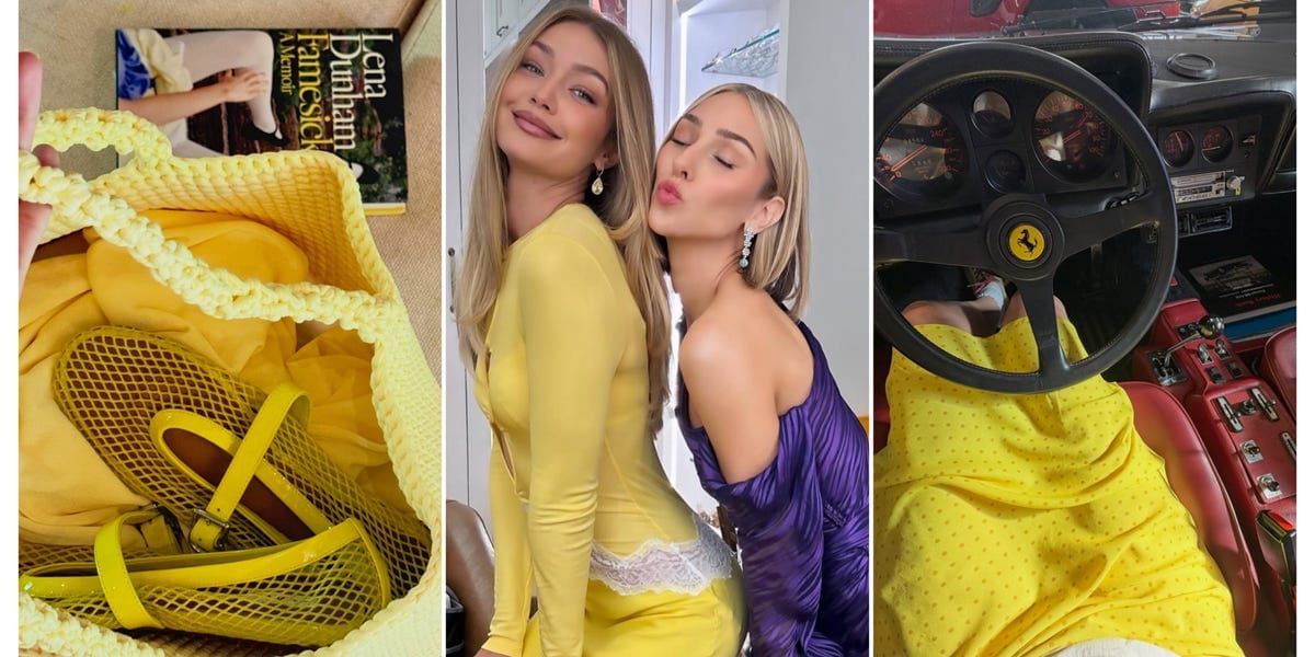 Gigi Hadid’s Jet-Setting Wardrobe Is Lemon Yellow, Lemon Yellow, and More Lemon Yellow
