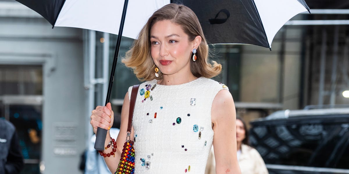 Gigi Hadid Wears a Chocolate Polka-Dot Dress on a Date Night With Bradley Cooper