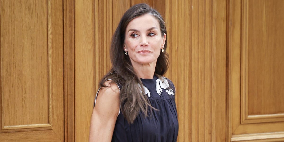 Queen Letizia Beats the Heatwave in an Embroidered Maxi Dress and Espadrilles