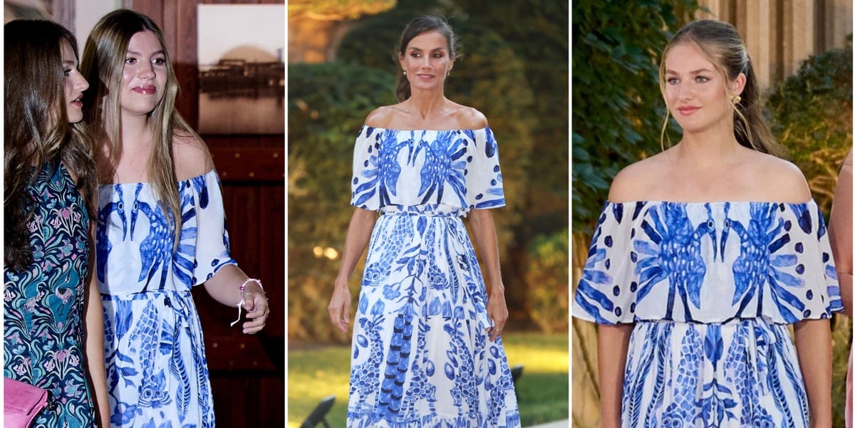 Infanta Sofía Is the Latest Princess to Try On Queen Letizia’s Blue-and-White Summertime Dress