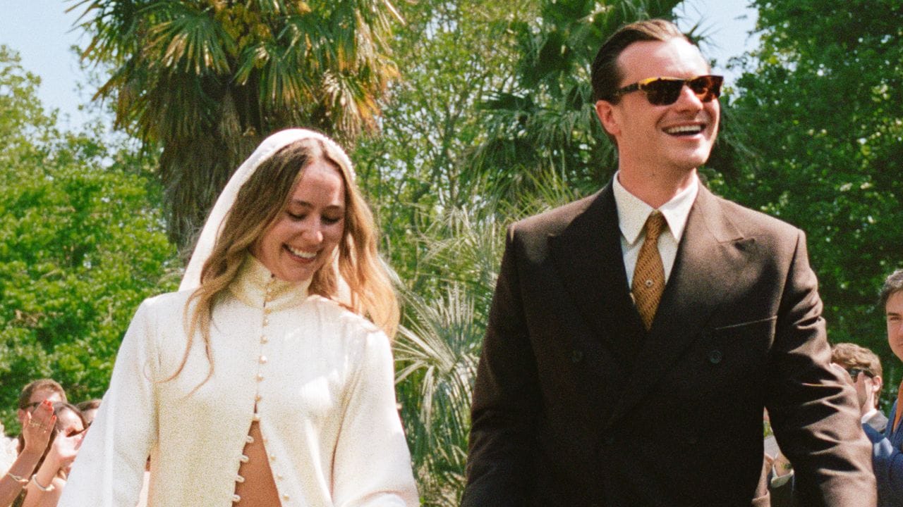 This London Tailor Designed Her Own Midriff-Baring Bridal Suit—Plus Custom Looks for All Four Bridesmaids